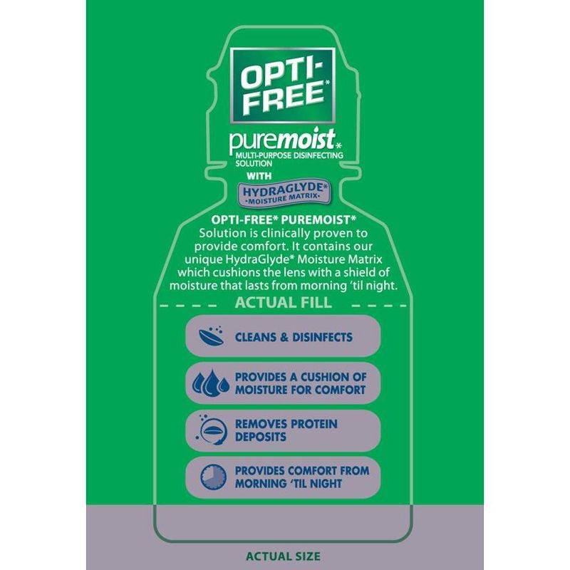 Opti-Free PureMoist Multi-Purpose Disinfecting Contact Lens Solution - 2 fl oz, 3 of 6