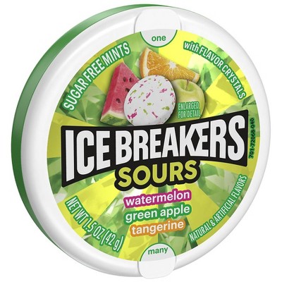 Ice Breakers Sugar Free Mints, Tin Assorted Fruit Flavored 1.5 oz