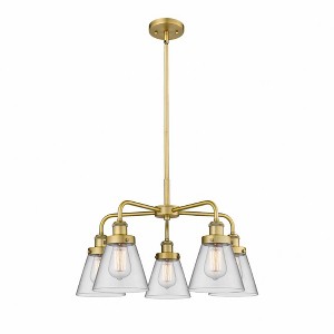 Cone - 5 Light Stem Hung Chandelier In Art Deco Style-14.75 Inches Tall and 24.25 Inches Wide - 1 of 1
