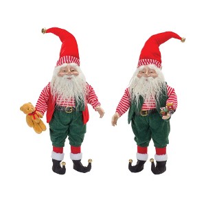 Christmas Santa Figures Set of 2 – 20" Polyester Seasonal Display by Melrose - 1 of 3