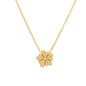 Plated Fidget Pendant Necklaces for Women - HTUTWOO™ Cubic Zirconia Crystal Daisy Flower Windmill Heart Gold Rotating Necklace for Everyday Wear - 1 of 4