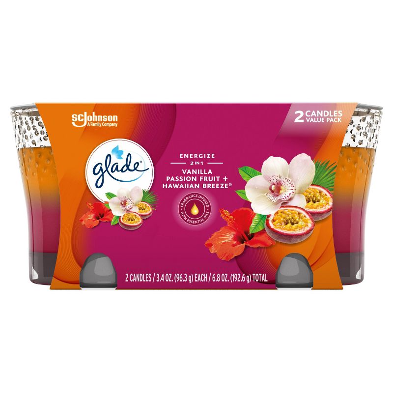 Glade 2-in-1 Two Pack Candles Hawaiian Breeze &#38; Vanilla Passion Fruit - 6.8oz/2ct, 5 of 14