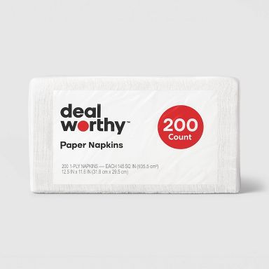 200ct 1-Ply Disposable Napkins - Dealworthy™