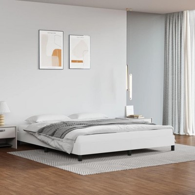 vidaXL King Size Bed Frame with Supportive Legs and Plywood Slats, Made from Faux Leather and Engineered Wood