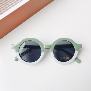 MyKids-Usa Girls Color Patchwork Design Round Frame Sunglasses - 1 of 3