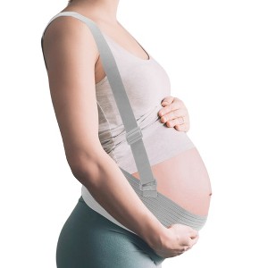 Unique Bargains Maternity Belly Band with Adjustable Straps 1 Pc Gray X-Large - 1 of 4