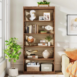 Hommoo 70-Inch Tall 6-Tier Bookshelf Walnut - 1 of 4