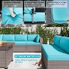 ALAULM Outdoor Patio Furniture Set Outdoor Sectional Rattan Sofa Set Brown Manual Wicker Patio Conversation Set with Cushions - 3 of 4
