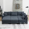 Whisen U-shaped Corduroy Modular Sectional Sofa, 6-seat Convertible Sofa Bed with Armrest Bag - 3 of 4