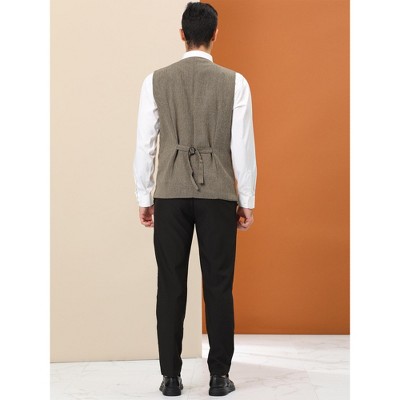 Lars Amadeus Men's Double Breasted Slim Fit Prom Sleeveless Waistcoat Suit Vest, 5 of 7