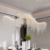 BAOURE 36-inch Modern Wave LED Crystal Chandelier - Chrome Adjustable Color Temperature 3000K/4000K/6000K - Adjustable Height - Elegant Chandelier - 4 of 4