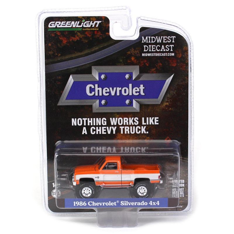 1/64 1986 Chevrolet Silverado 4x4 Truck, Midwest Diecast Greenlight 51528, 5 of 6