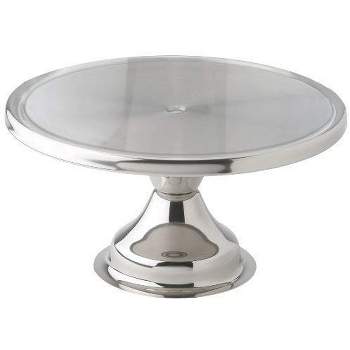 Winco CKS-13 Stainless Steel Round Cake Stand, Display Platter, Pastry Cake Tray, 13" Dia x 6" H