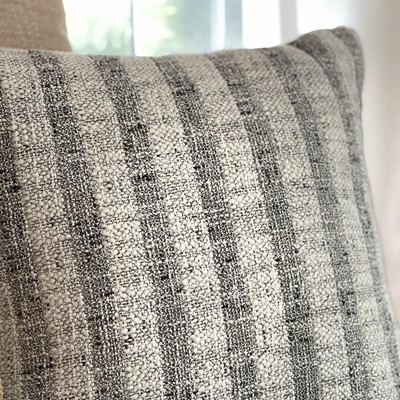 Woven Boucle Square Throw Pillow with Exposed Zipper Neutral - Threshold™