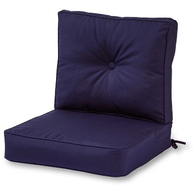 2pc Solid Navy Outdoor Sunbrella Deep Seat Cushion Set - Kensington Garden