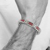 Black Bow Jewelry 13mm Stainless Steel Blk Carbon Fiber Red Fiberglass Bracelet, 9.25 In - 4 of 4