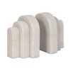 Sagebrook Home Set of 2 Bookends - Contemporary Layered Arches 6" White Marble Bookends for Decorative Book Display Storage Home Office - 3 of 4