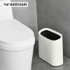 Aoibox Slim Rectangular Trash Can for Bathroom, Small Office Garbage Bin for Kitchen, Plastic Waste Basket, White - 4 of 4