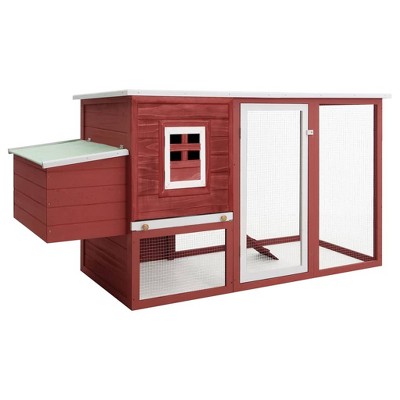 Chicken Coop Brown Solid pine wood with painted finish MediumvidaXL