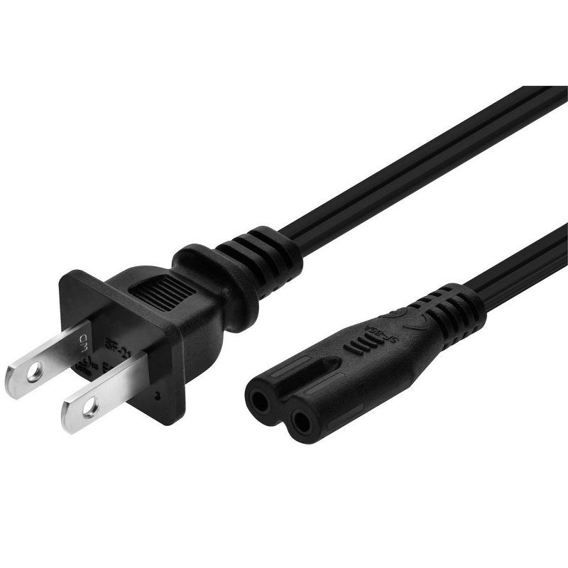 Monoprice Power Cord - 6 Feet - Black | Non-Polarized NEMA 1-15P to Non-Polarized IEC 60320 C7, 18AWG, 10A/1250W, 125V, 1 of 7