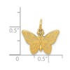 Black Bow Jewelry 14k Yellow Gold Textured and Polished Butterfly Pendant, 17mm - 4 of 4