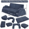 Nasitip 11pcs Modular Kids Play Couch,Sectional Sofa Floor Toddler Couch, Convertible Foam Floor Sofa,Blue - 3 of 4