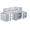 NicBex Twin Size Loft Bed with Storage,Wooden Loft Bed Featuring Pull-Out Desk,Bookshelf & Safety Rails,Multi-Functional Loft Bed for Kids,Teens - 2 of 4