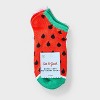 Girls' 6pk 'Watermelon' Super Soft Socks - Cat & Jack™ Red - 2 of 3