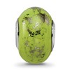 Black Bow Jewelry Green w/Platinum Foil Ceramic & Sterling Silver Bead Charm, 14mm - 3 of 4
