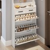 Okak Shoe Cabinet, Shoe Organizer with 3 Panel Flip Drawers, 2 Simple Drawers and Hanger, Freestanding Shoe Rack for Entryway, Living Room, White - 3 of 4