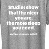 Women's - Instant Message - Studies Show Nicer More Sleep Short Sleeve Graphic T-Shirt - 2 of 4