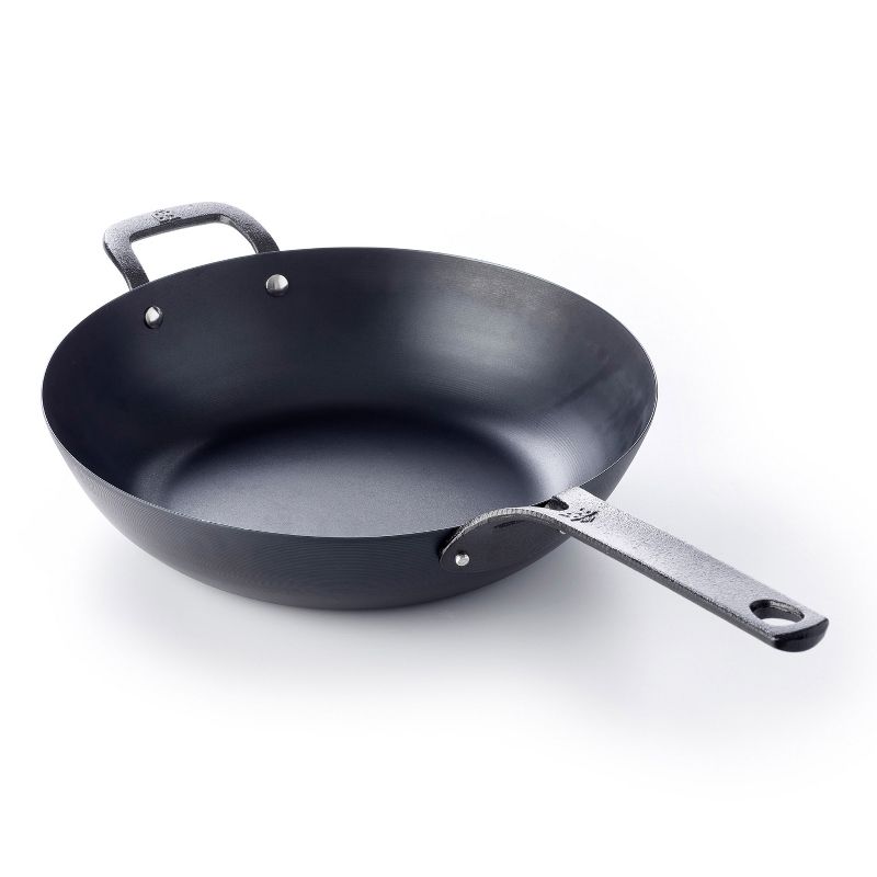 BK Cookware Black Steel 12 Inch Open Wok, 1 of 3