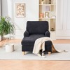 NicBex Couches for Living Room 37.4" Oversized Chaise Fabric Upholstered 1-Seater Sofa Couch Lounger Comfort Sleeper Sofa with Solid Wood Legs, Black - 3 of 4