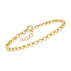 Pure Collection by Ross-Simons Italian 18kt Gold Vermeil Flat-Bead Bracelet - 1 of 4