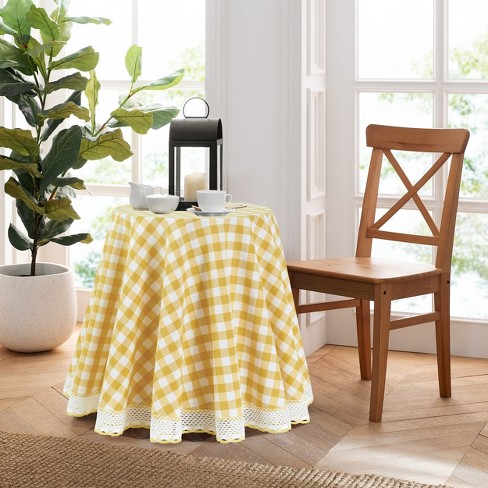 Plaid & Tartan Stain Resistant & Spill-Proof Fabric Tablecloth Assorted Colors 