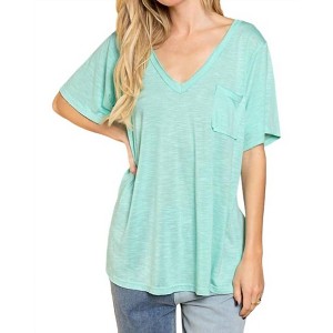Women's Paradise V Neck Slub Tee - POL - 1 of 3