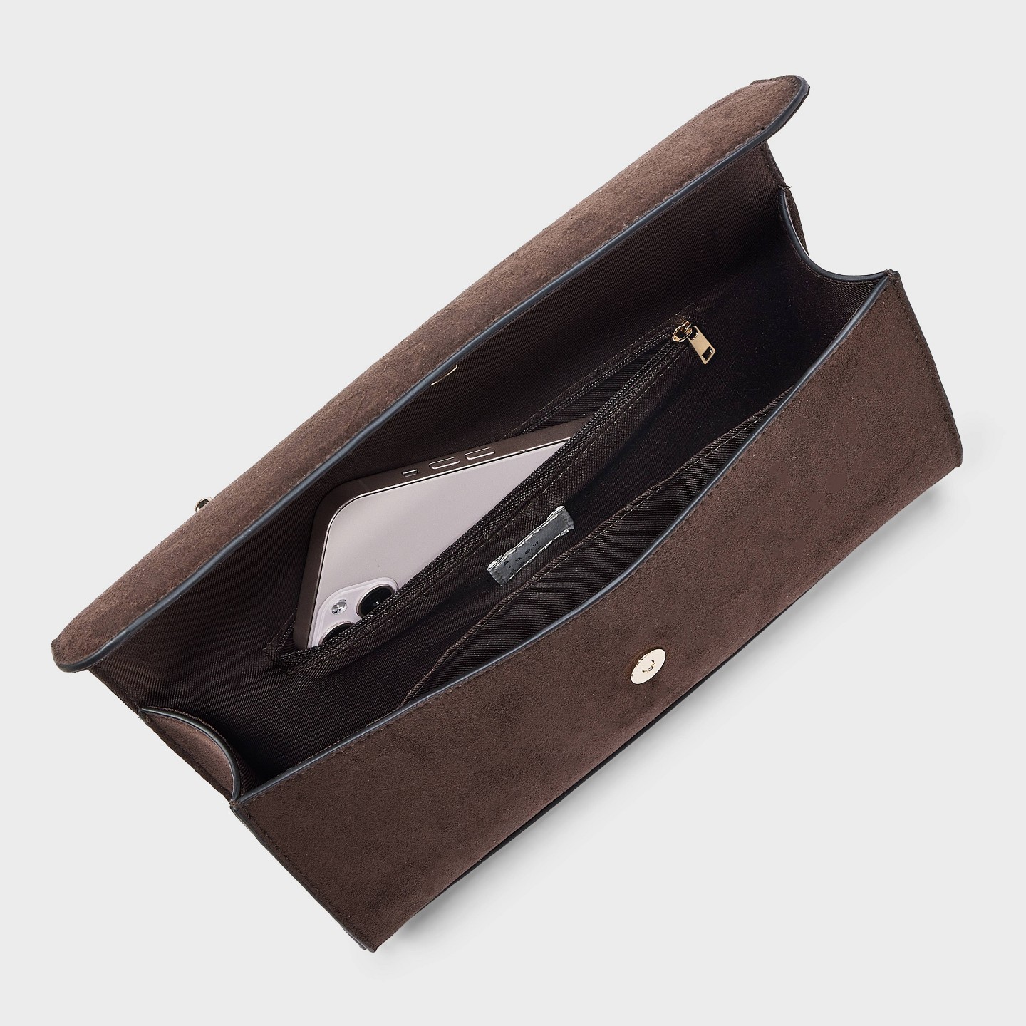 Клатч A New Day Faux Suede Top Handle Clutch, цвет: Коричневый — фото 3