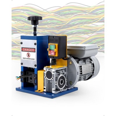 Automatic wire stripper machine strips at 60 ft/min for cables 0.06" - 0.98"; features emergency stop, ideal for scrap copper recycling.