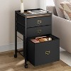 File Cabinet, Mobile Filing Cabinet Fits Letter Size or A4, Fabric Vertical File on Wheels, Home Office Smal - 3 of 4