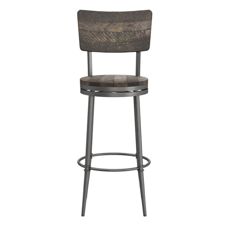 Jennings Wood and Metal Swivel Barstool Rubbed Pewter/Gray - Hillsdale Furniture, 4 of 14