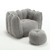 JUJABU Comfortable Square Lazy Sofa with Footstool, for Gaming, Reading & Relaxing in Bedroom or Living Room - 2 of 4