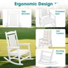 HYLEORY Oversized Outdoor Rocking Chair HDPE Rocking Chair with Cushion, Patio Rocking Chairs,Adirondack Chair for Porch - 4 of 4