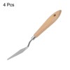 Unique Bargains Stainless Steel Flexible Pointy Wood Handle Painting Mixing Knife 4 Pcs - 3 of 4