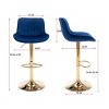 NicBex Velvet Swivel Bar Stools Set of 2,Adjustable Height Counter Stools with Gold Chrome Base,Bar Chairs with Footrest,Barstools for Home,Bar - 3 of 4