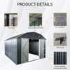 NicBex 10x12 Ft Metal Outdoor Storage Shed with Lockable Doors and Arch Roof for Backyard,Garden,Patio,White+Black - 4 of 4