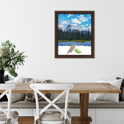 Warm Walnut Narrow Wood Picture Frame 18"x22"