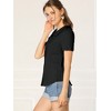 INSPIRE CHIC Women's Sweet Ruffle Trim Peter Pan Collar Button-Down Shirt - 4 of 4