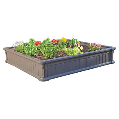 4' x 4' Raised Square Garden Bed - Gray - Lifetime