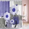 LunaLulinlk Purple Floral Shower Curtains for Bathroom - 3 of 4