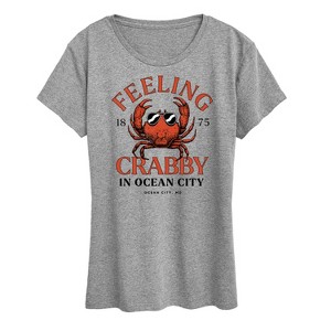 Women's - Instant Message - Feeling Crabby Ocean City Maryland 1875 Short Sleeve Graphic T-Shirt - 1 of 4